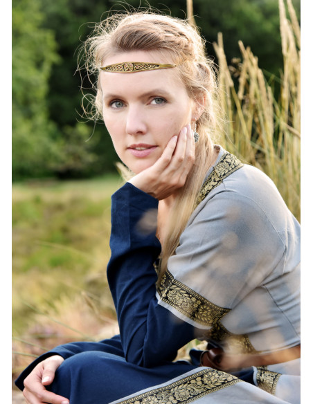 Vestido Medieval Leonor en azul-gris