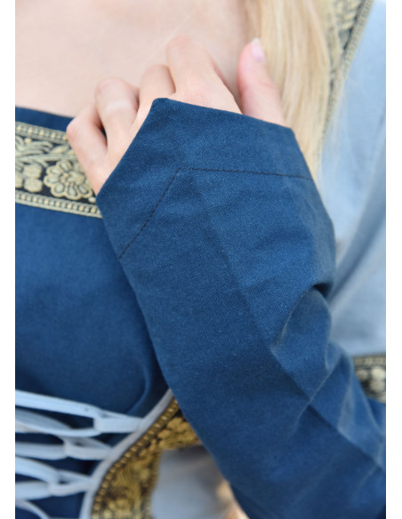 Vestido Medieval Leonor en azul-gris