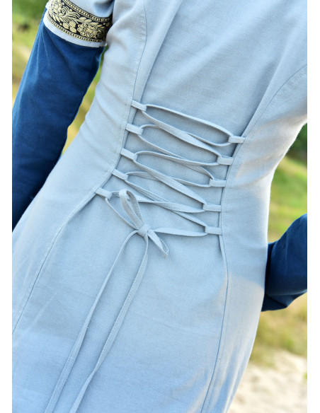 Vestido Medieval Leonor en azul-gris