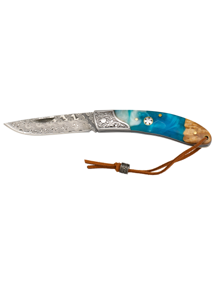 Messer aus Damaststahl, 73 Lagen