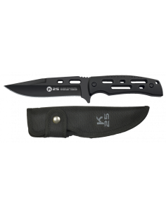 Cuchillo táctico K25 negro, hoja sin sierra