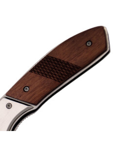 Navaja mango madera roja con hoja en acero inoxidable 420 2