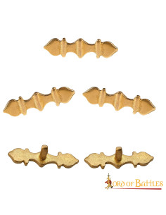 Set mit 5 Messingornamenten für mittelalterliche Gürtel 2
