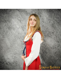 Brial Medieval rojo con cordones 2