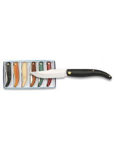 Set van 6 klassieke Albainox houten messen (15,9 cm.)