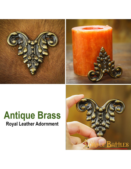 Adorno floral medieval para cuero o...