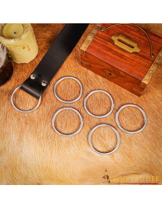 Set 5 aros niquelados para cinturones o prendas medievales 2