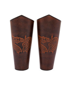 Dragon Fantasy Armbånd i præget læder, brun