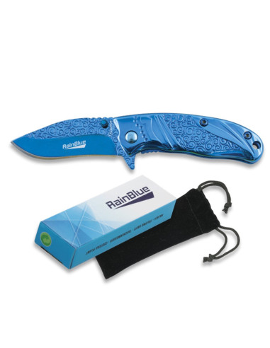 RainBlue kniv med fløjlsskede (12,3 cm.)