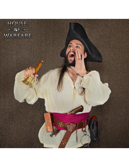 Messing en houten omroepbel