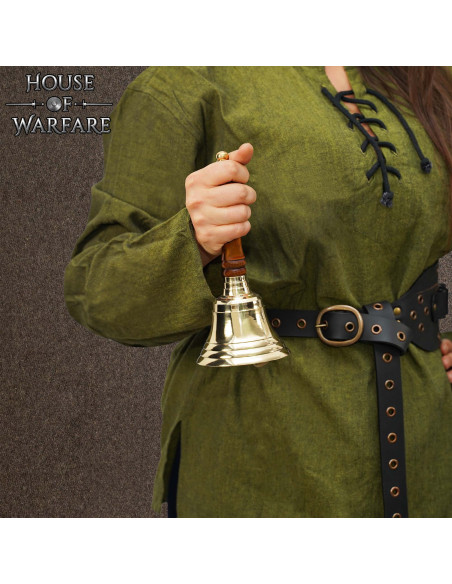 Messing en houten omroepbel