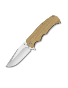 Albainox-mærket kniv i naturligt træ (20,4 cm.)