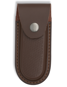 Stiv brunt læderetui til knive (13,5x6 cm.)