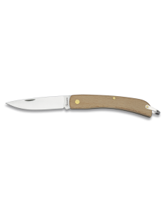 Træskaft kampagnekniv, 6,8 cm klinge.