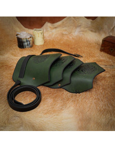 Hombrera caballos celtas en forma de escamas - Verde 2