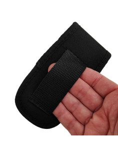 Schwarz gepolstertes Nylon-Messeretui (10 cm). 2