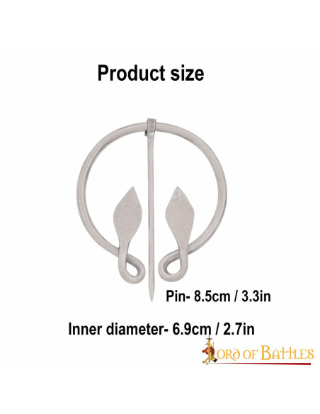 Keltische Blattbrosche aus Edelstahl