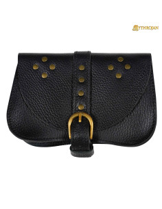 Bolso medieval negro, tipo riñonera, para recreacionistas...