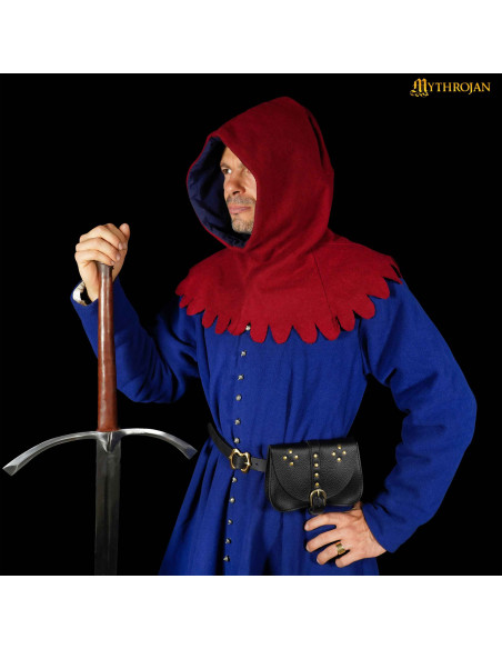 Bolso medieval negro, tipo riñonera,...