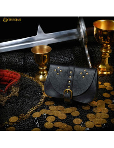 Bolso medieval negro, tipo riñonera, para recreacionistas... 2