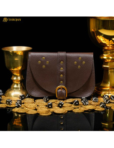 Bolso medieval marrón, tipo riñonera, para...