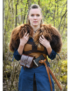 Scandinavische schouders van schapenvacht - Bruin