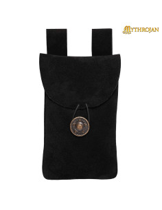 Bolsa medieval negra, tipo riñonera, para recreacionistas...