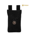 Bolsa medieval negra, tipo riñonera, para recreacionistas (18,2 x 11,9 cm.)