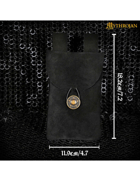 Bolsa medieval negra, tipo riñonera,...