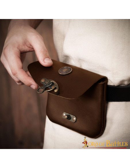 Braune mittelalterliche Ledertasche...