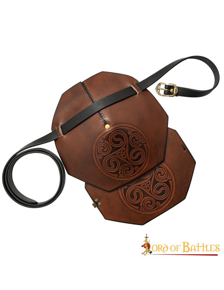 Celtic knots skulderpude med rem - brun