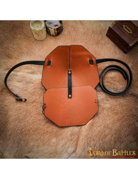 Celtic knots skulderpude med rem - brun