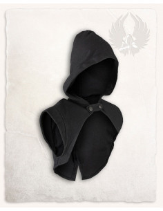 Cubre-hombros con capucha medieval Galatea - negro