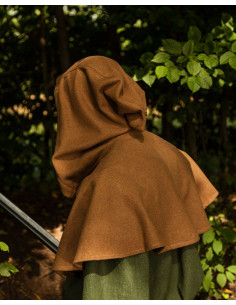 Cubre-hombros medieval Notker con capucha - arena 2