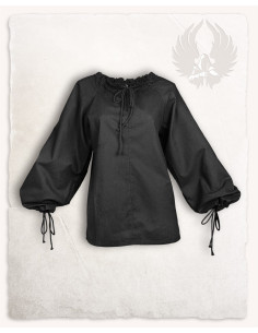 Sort Annabelle middelalderbluse
