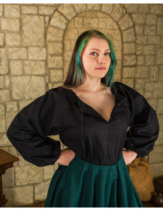 Zwarte Annabelle middeleeuwse blouse 2