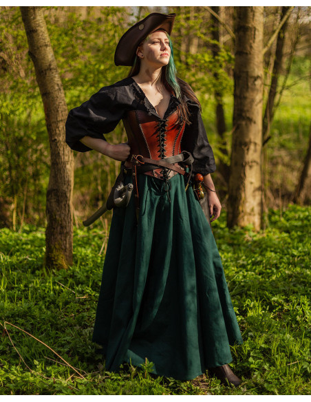 Zwarte Annabelle middeleeuwse blouse