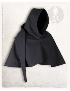 Gugel medieval de algodón negro modelo Benson