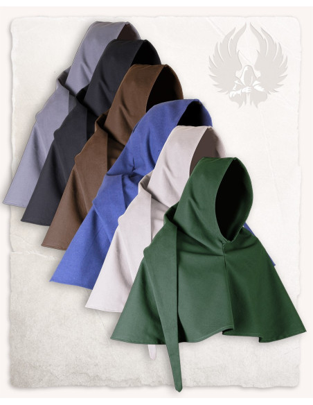 Gugel medieval de algodón negro...