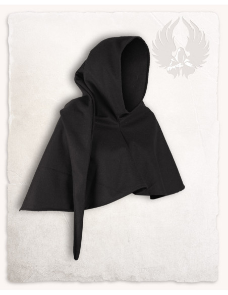 Mittelalterliche Gugel aus schwarzer...