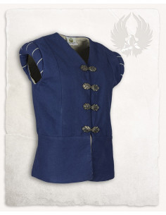 Mittelalterliche Geoffrey-Wamsweste aus blauem Canvas
