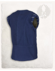 Mittelalterliche Geoffrey-Wamsweste aus blauem Canvas 2