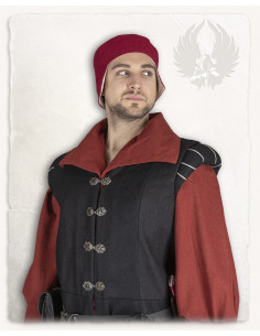 Mittelalterliche Geoffrey-Wamsweste aus schwarzem Canvas 2
