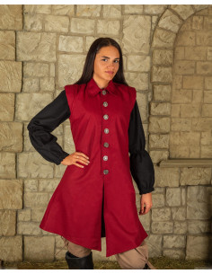Chaleco medieval Tilly en algodón - burdeos