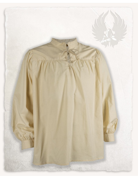 Camisa medieval Roland en Crema, unisex