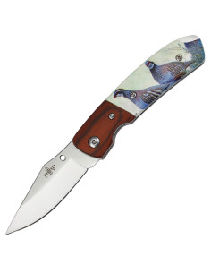 Navaja marca Third mango decorado 3D Perdiz (15,9 cm.)