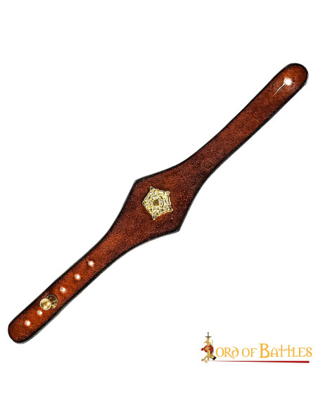 Handgemaakte Tudor bruin leren...