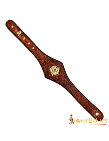 Håndlavet Tudor brunt læderarmbånd...