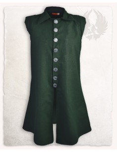 Chaleco medieval Tilly en algodón - verde 2