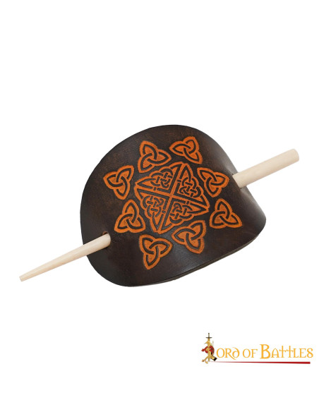 Broche de Pelo de Cuero con Pasador...